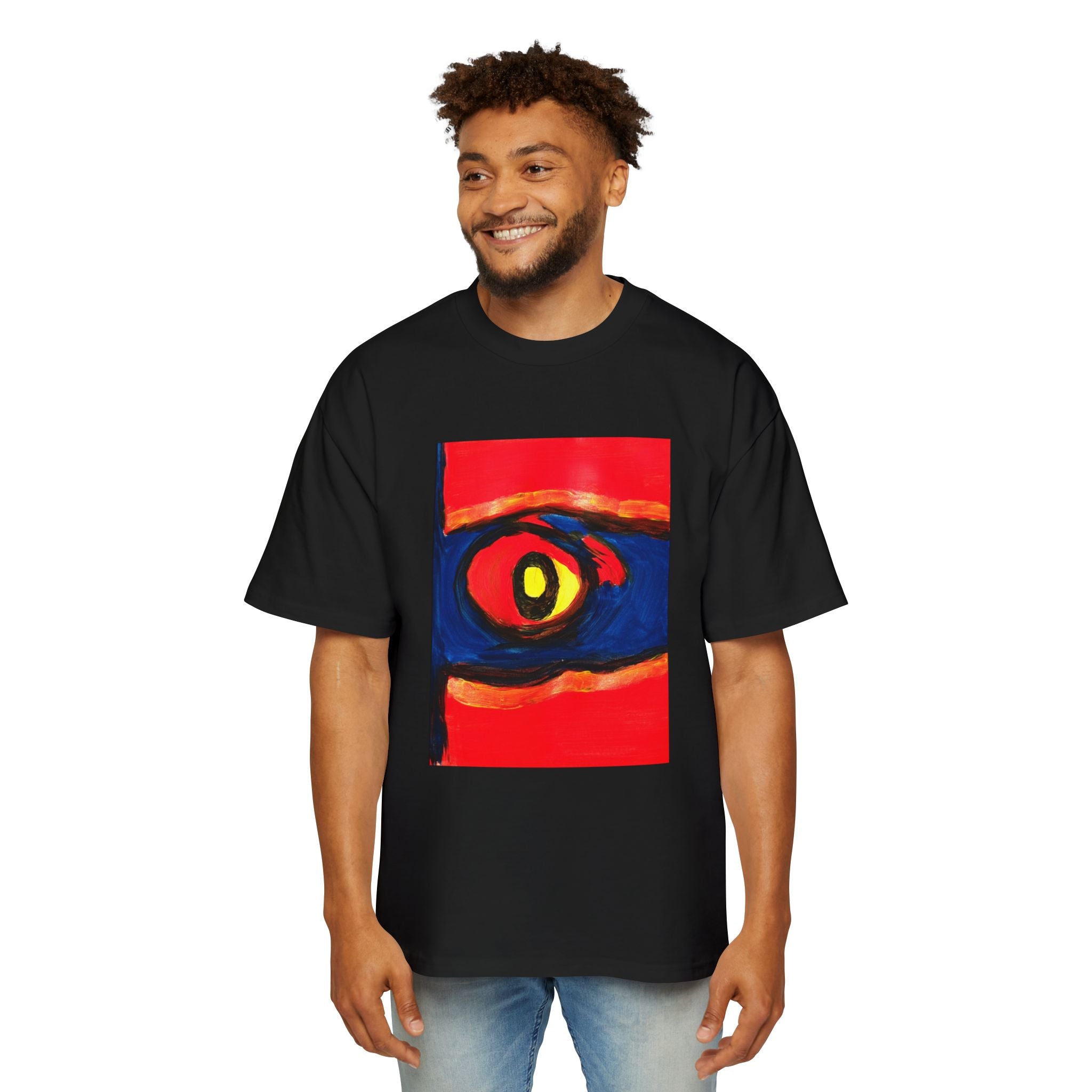 Bold Abstract Heatwave Men's Tee — Urban Oversized Streetwear