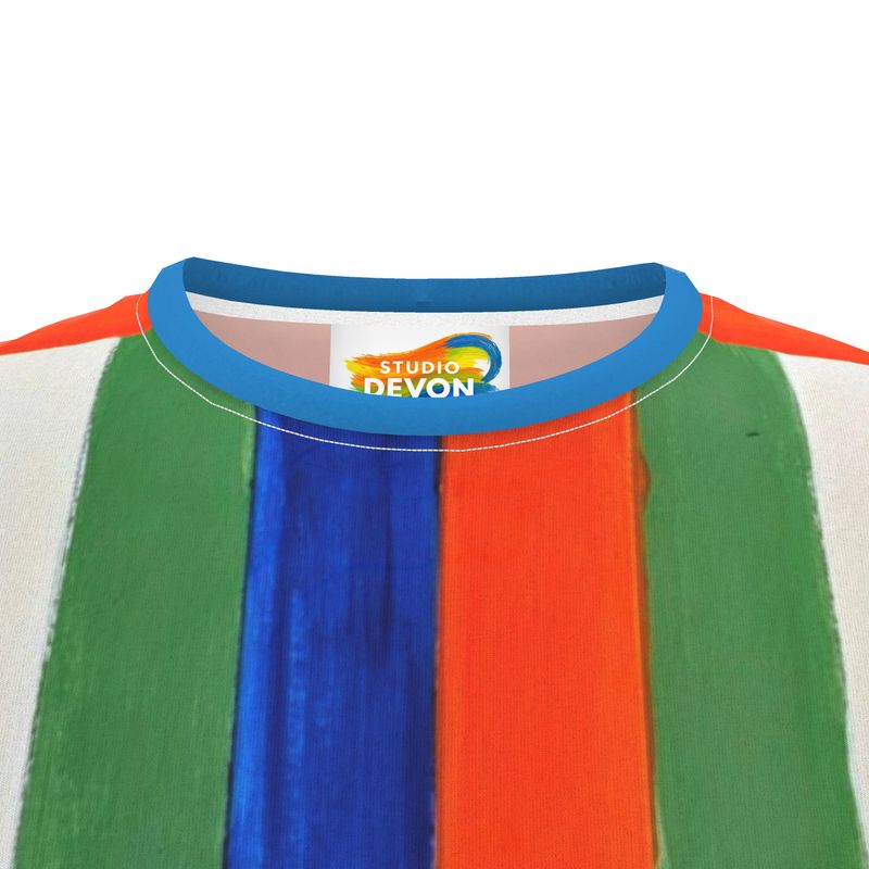 Cut And Sew All Over Print T Shirt-Bold Seanna Strip