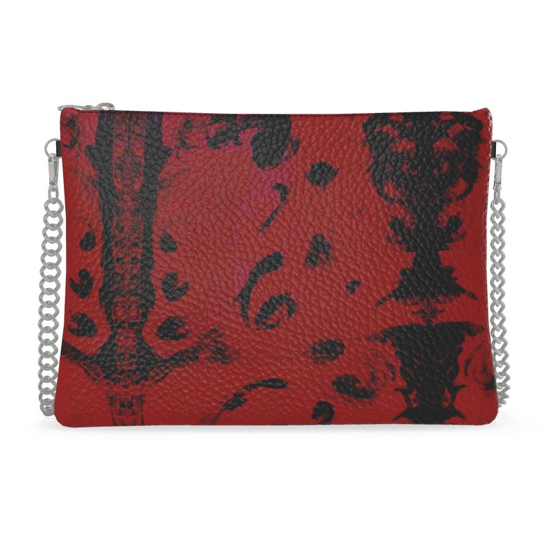 Crossbody Bag With Chain-Crimson Abyss