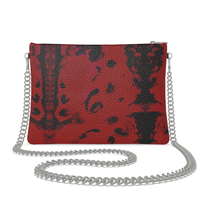 Crossbody Bag With Chain-Crimson Abyss