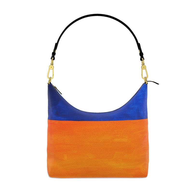 Square Hobo Bag-Orange & Blue