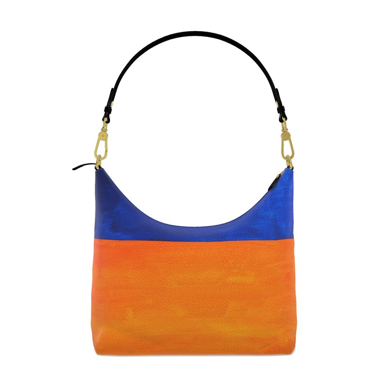 Square Hobo Bag-Orange & Blue