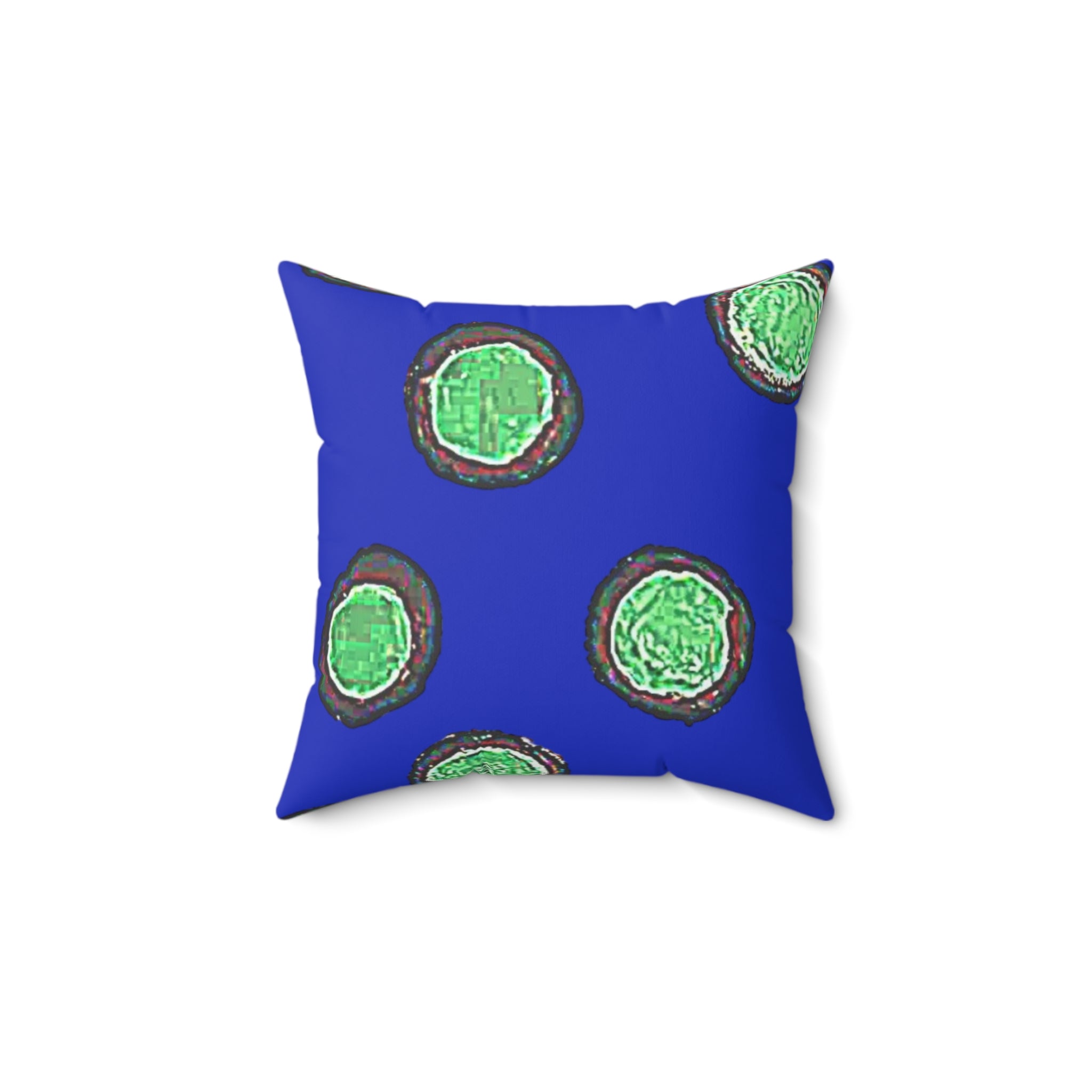 Blue Abstract Circle Decorative Pillow — Modern Geometric Throw Pillow