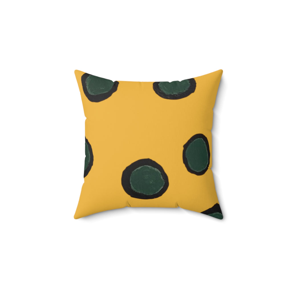 Mustard Polka Dot Decorative Pillow