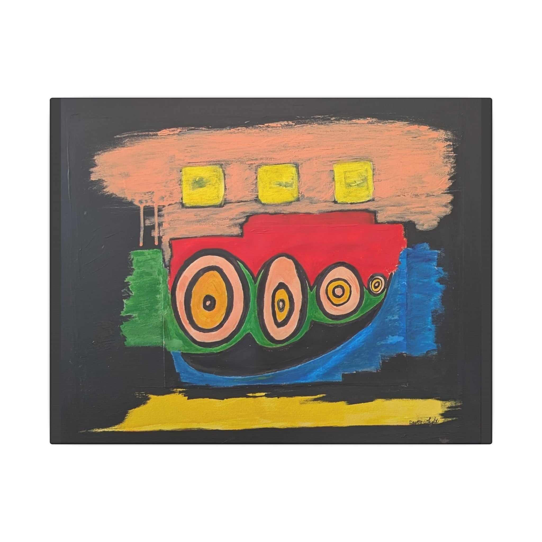 Abstract Canvas Wall Art — Colorful Painting Matte Stretched Canvas