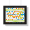 Abstract Colorful Doodle Framed Poster — Playful Polka Dot Wall Art