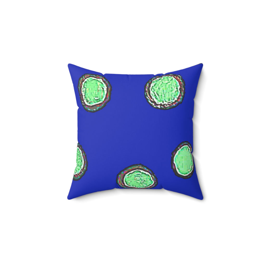 Blue Abstract Circle Decorative Pillow — Modern Geometric Throw Pillow