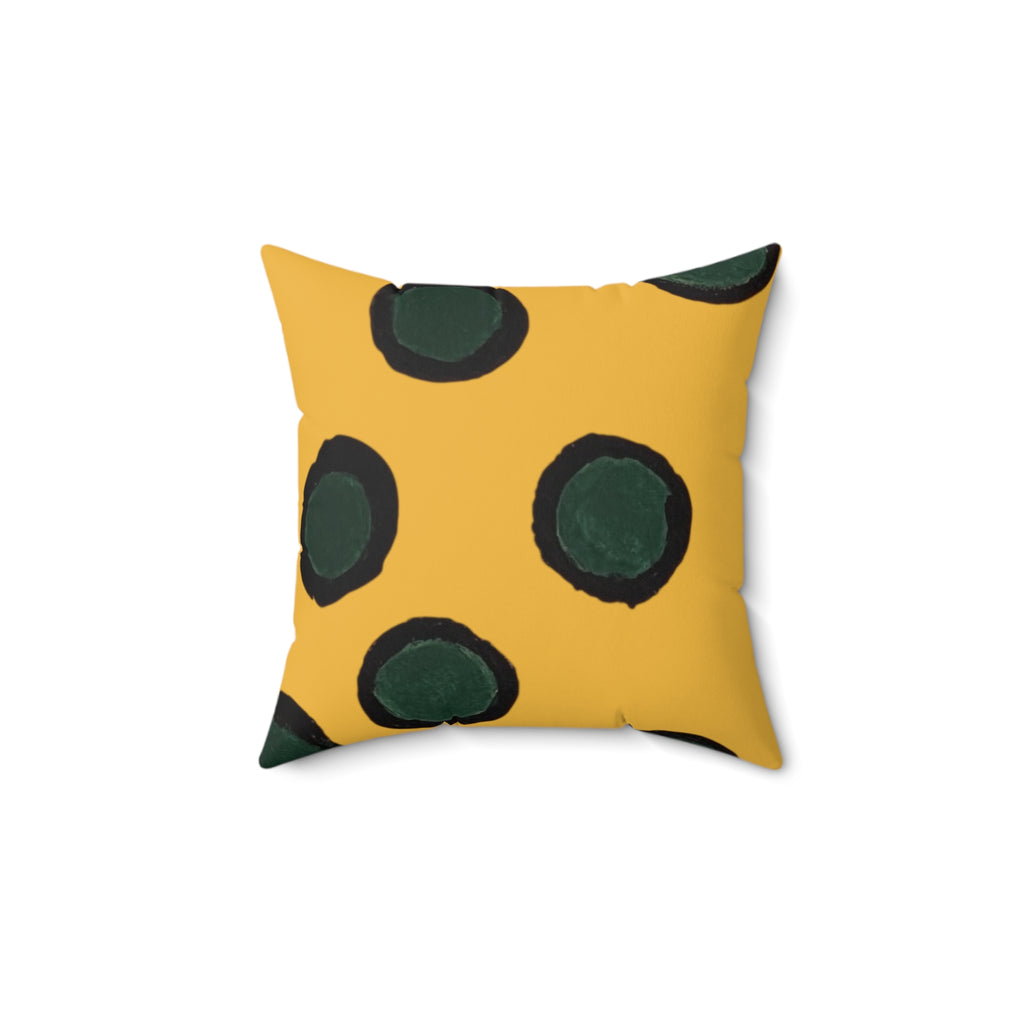 Mustard Polka Dot Decorative Pillow
