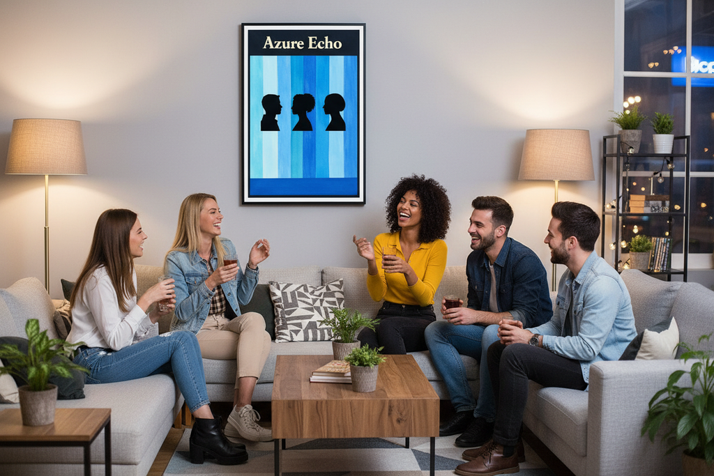 Azure Poster Social Setting Mockup