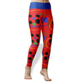 red pattern -Women's High Waist Yoga Leggings